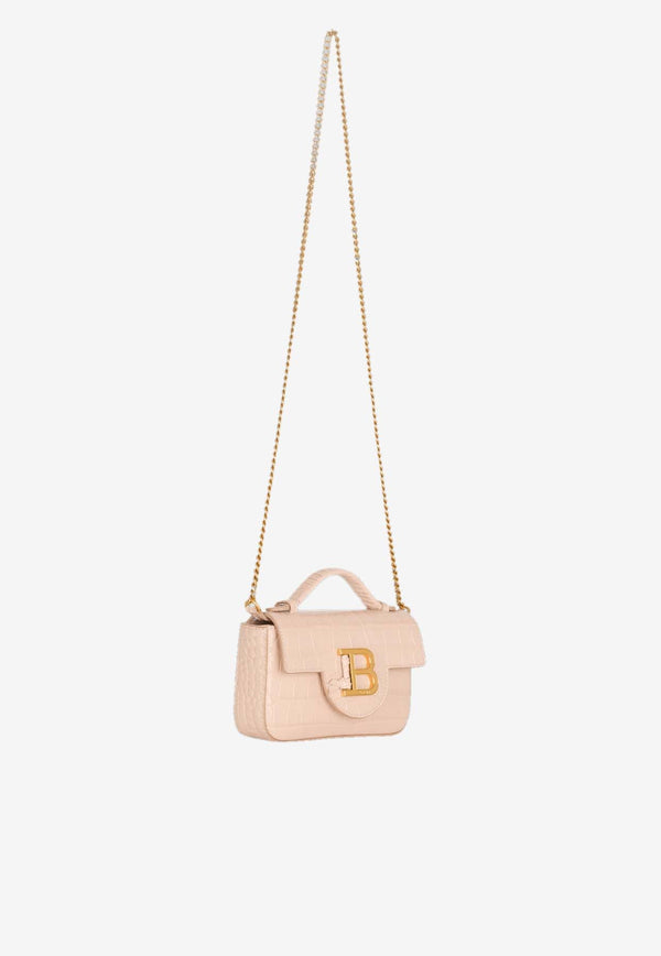 Mini B-Buzz 17 Croc-Embossed Leather Crossbody Bag