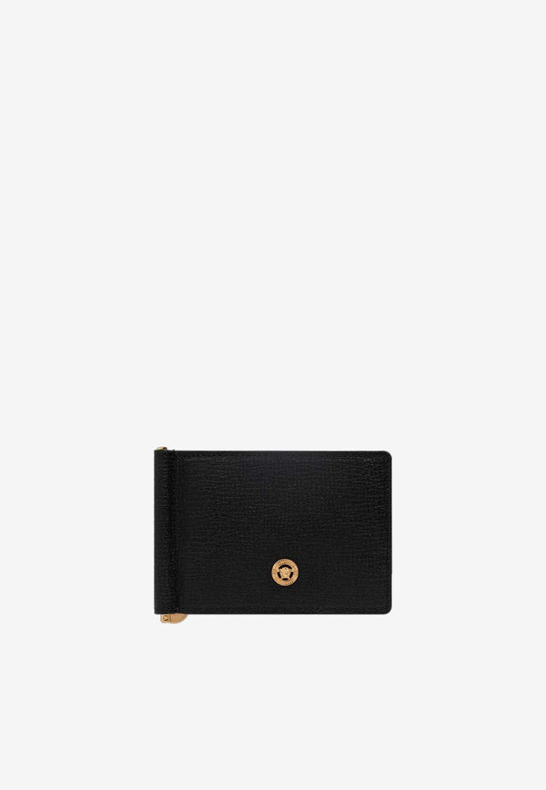 Medusa Biggie Bi-Fold Clip Wallet in Grained Leather