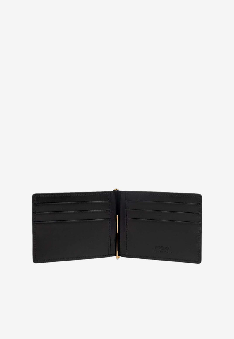 Medusa Biggie Bi-Fold Clip Wallet in Grained Leather