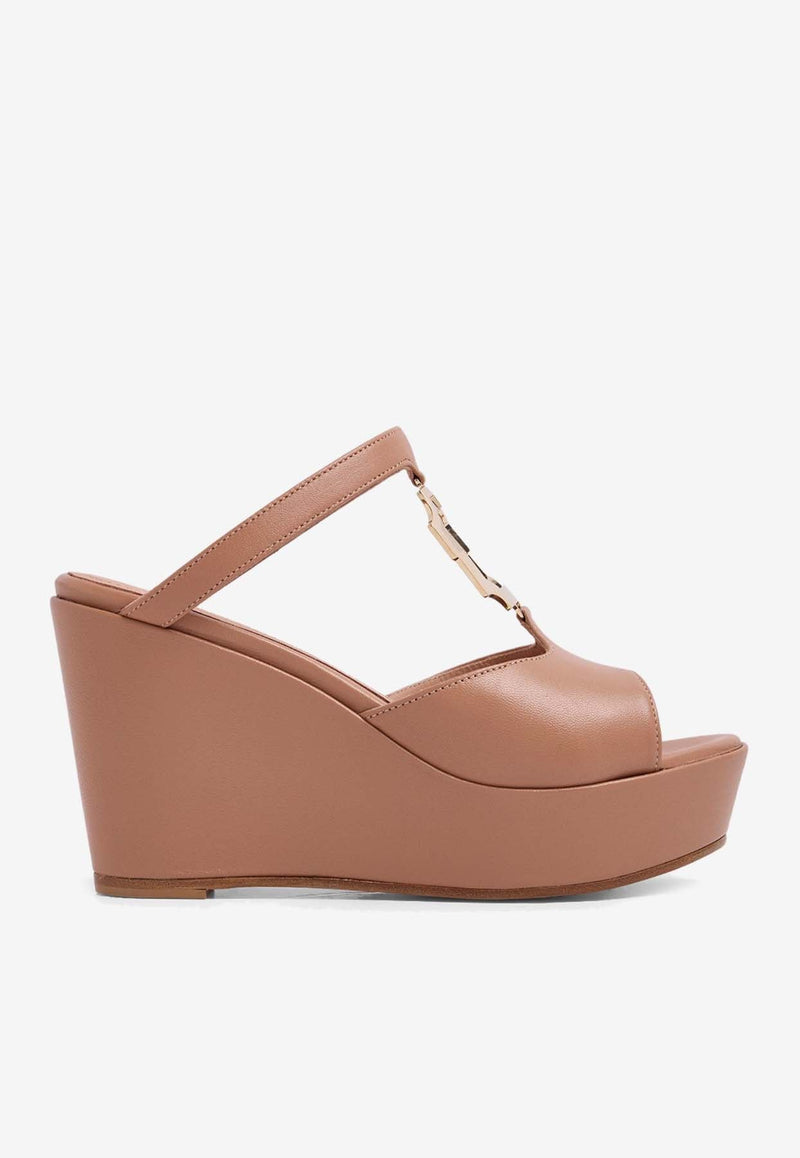 Elie 95 Wedge Sandals in Leather