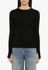 Silk-Blend Ribbed Sweater