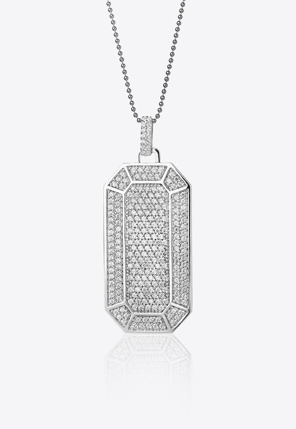 Special Order - Big Tokyo Diamond Pave Necklace in 18K White Gold