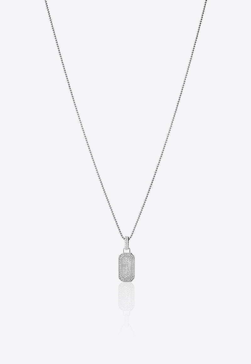 Small Tokyo Diamond Pave Necklace in 18K White Gold