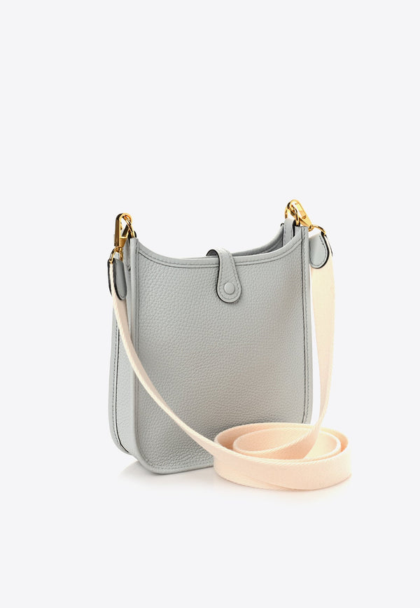Evelyne TPM in Bleu Pale Taurillon Clemence Amazone and Nata Canvas with Gold Hardware