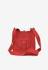 Mini Evelyne 16 in Vermillion Clemence Leather with Gold Hardware