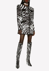 Zebra Print Jacquard Brocade Blazer