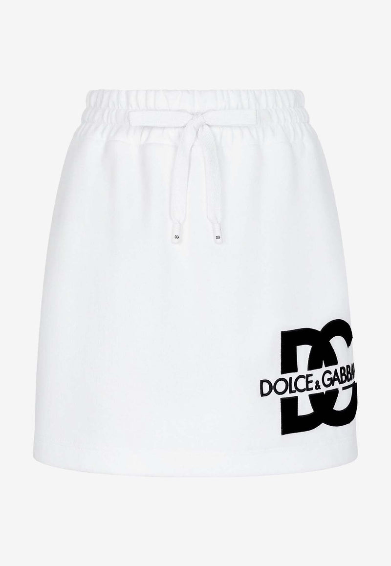 Logo-Embroidered Jersey Mini Skirt