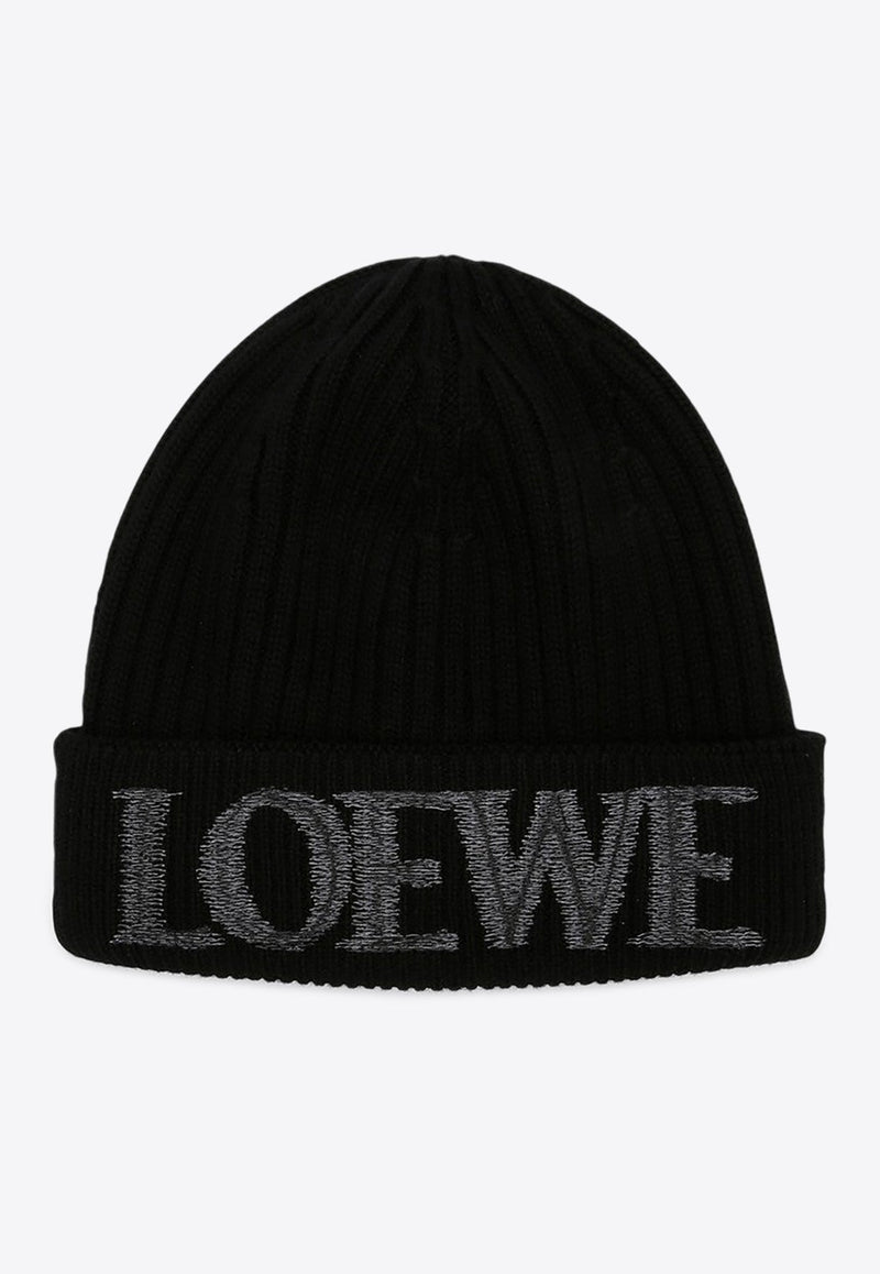 Embroidered Logo Wool Beanie