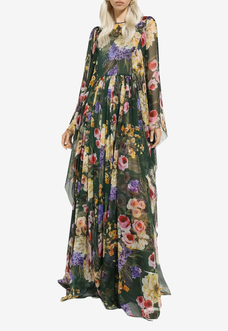 Rose Garden Chiffon Maxi Dress