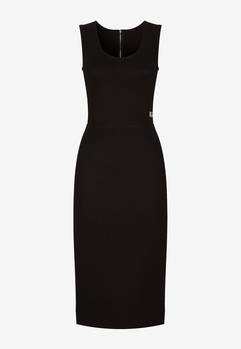 Milano Rib Midi Dress with DG Logo