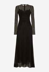 Rhinestone-Embellished Maxi Dress