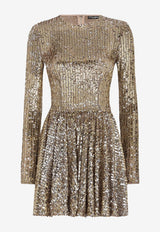 Sequin-Embellished Mini Dress