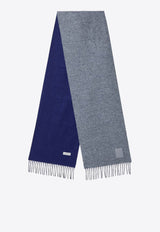 Anagram Patch Two-Tone Fringed Scarf