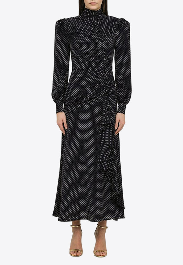 Polka Dots Midi Silk Dress