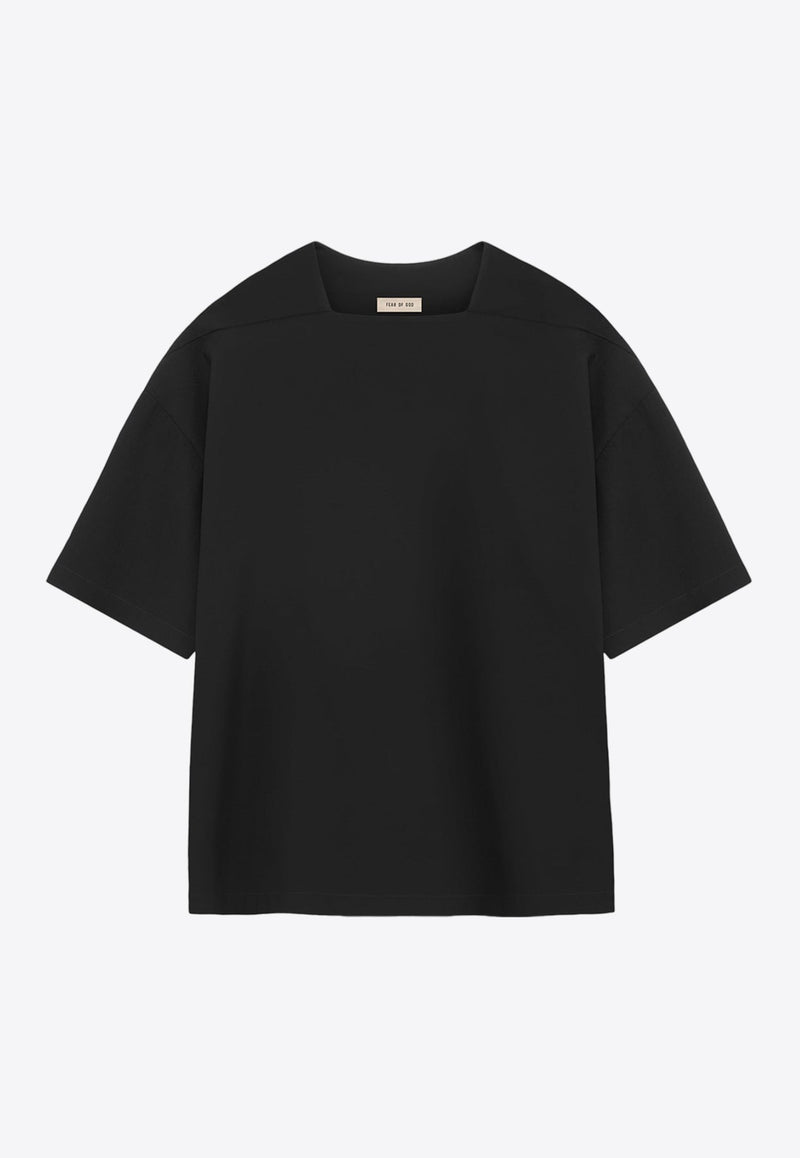 Logo Patch Straight-Neck T-shirt