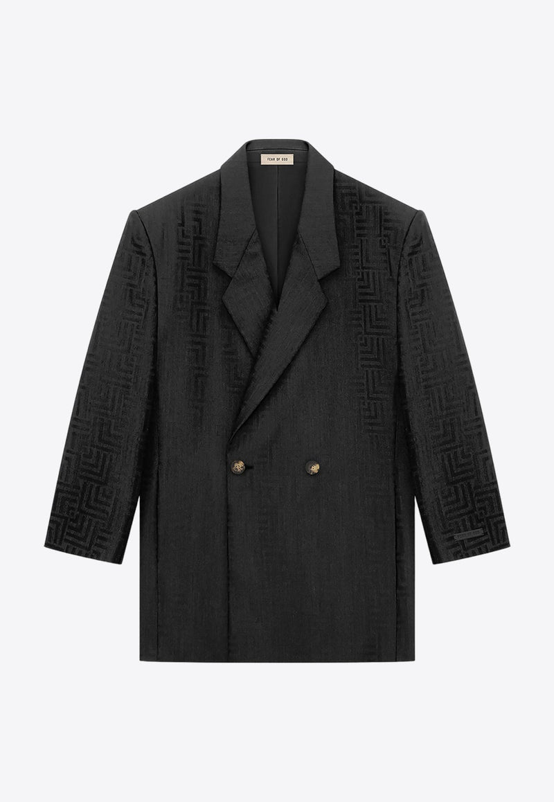 Double-Breasted Wool-Blend Jacquard Blazer