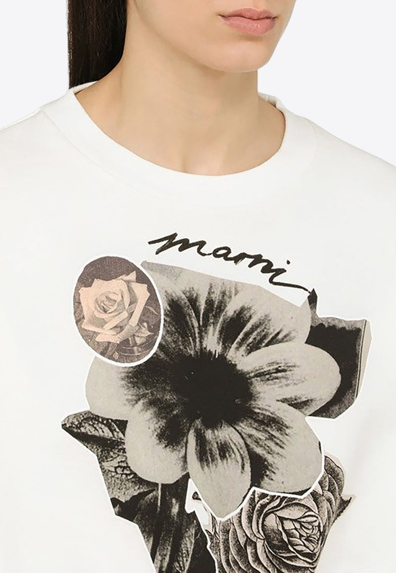 Flower Collage Print Sweatshirt