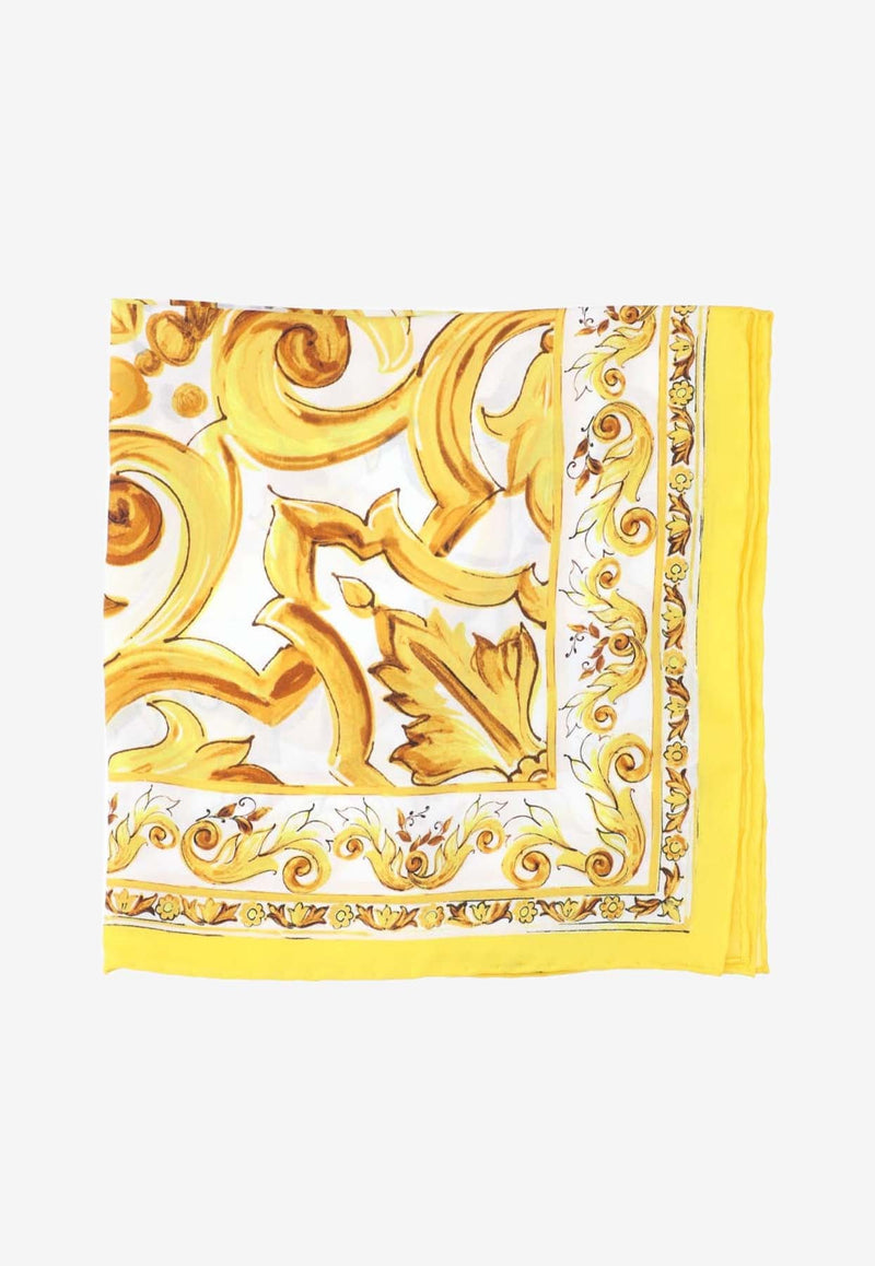 Majolica Print Small Silk Scarf