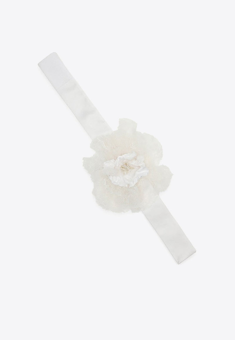 Lace-Trimmed Flower Choker