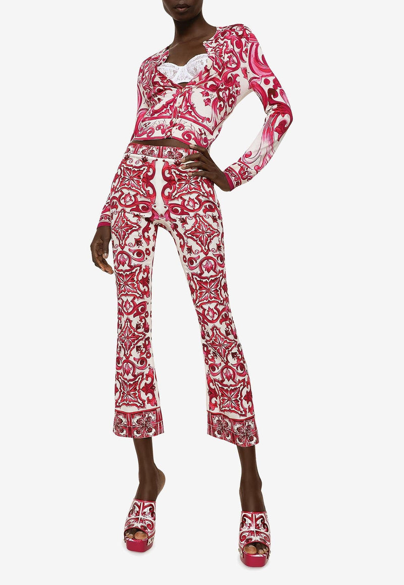 Majolica Print Cropped Pants