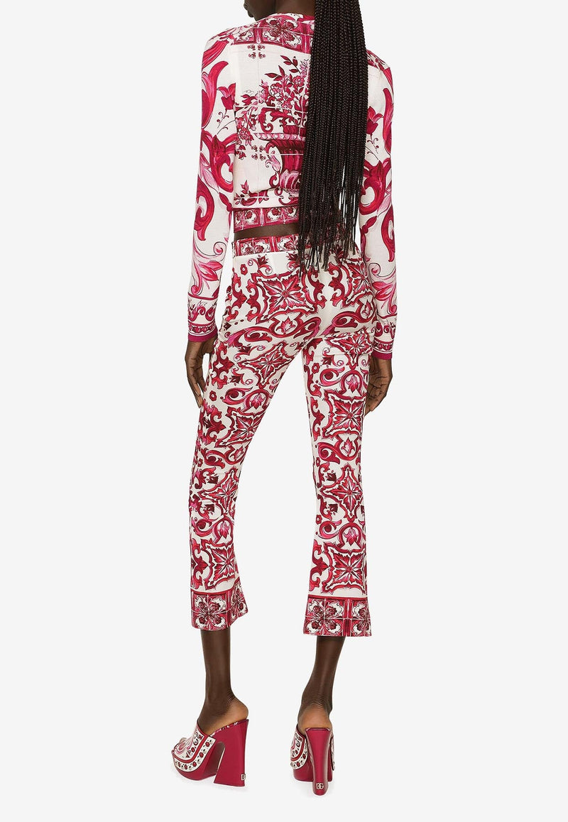 Majolica Print Cropped Pants