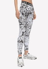 Graffiti Logo Print Leggings