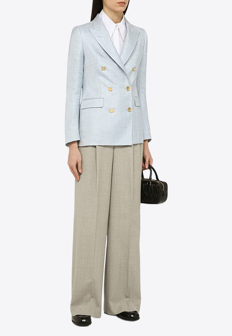 Straight-Leg Wool Tailored Pants