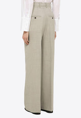 Straight-Leg Wool Tailored Pants