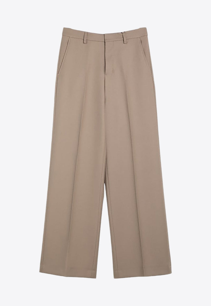 Wide-Leg Wool Tailored Pants