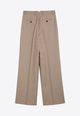 Wide-Leg Wool Tailored Pants