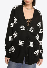 Logo Intarsia Wool Cardigan