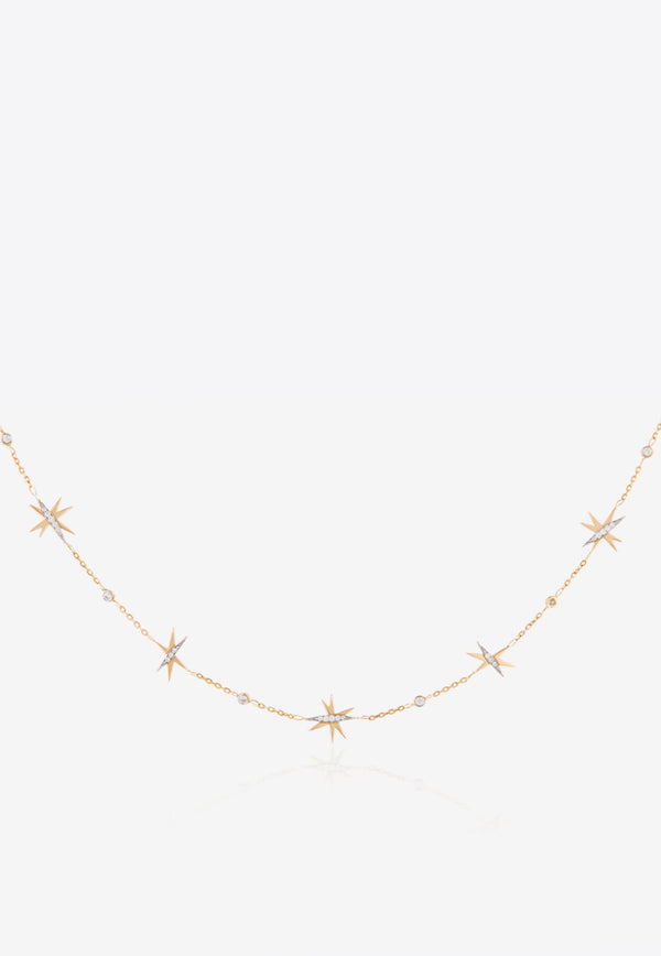 Diamond Splash Collection Necklace in 18-karat Yellow Gold and White Diamonds