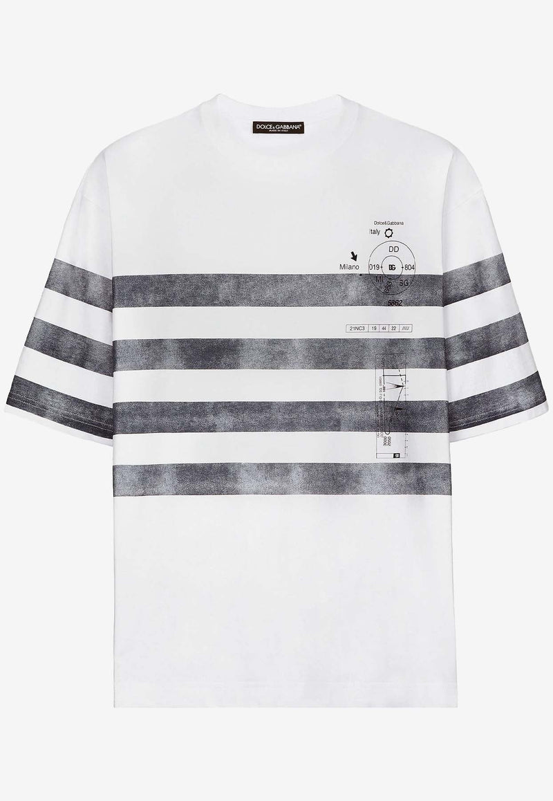 Marina Print Striped T-shirt