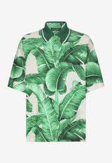 Banana Tree Print Oversized Polo T-shirt