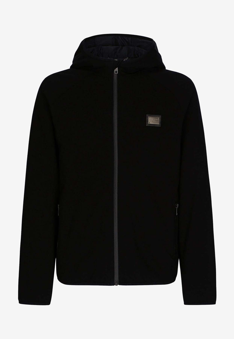 Logo Plaque Zip-Up Jacket