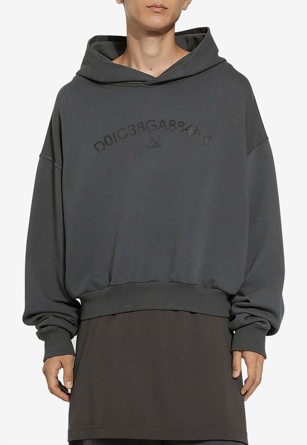 Logo Print Cropped Hooded Sweatshirt