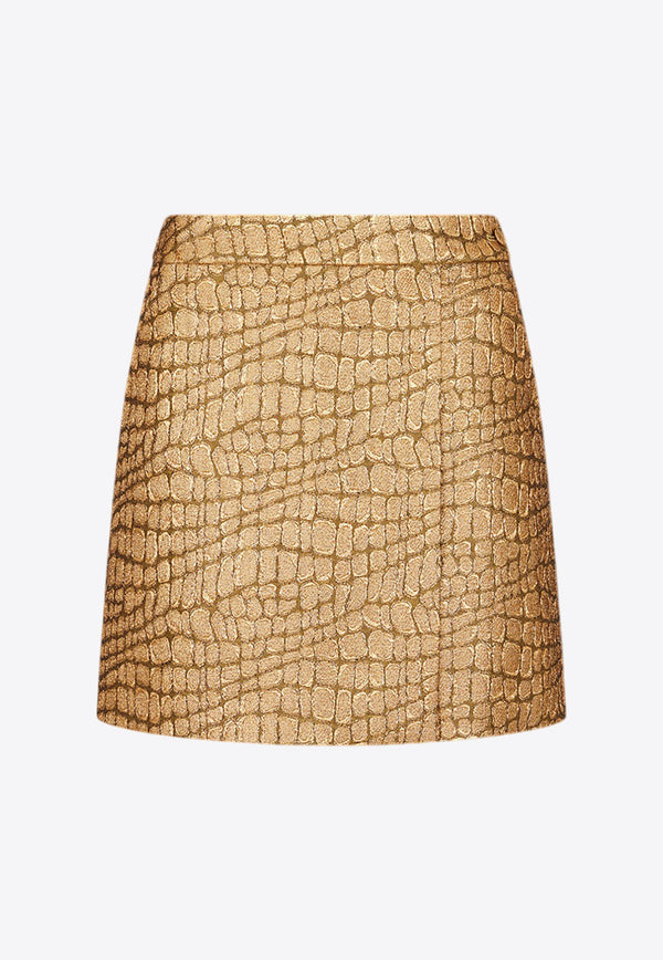 Croc Jacquard Mini Skirt