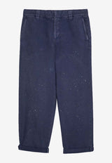 Paint-Splatter Turn-Up Jeans