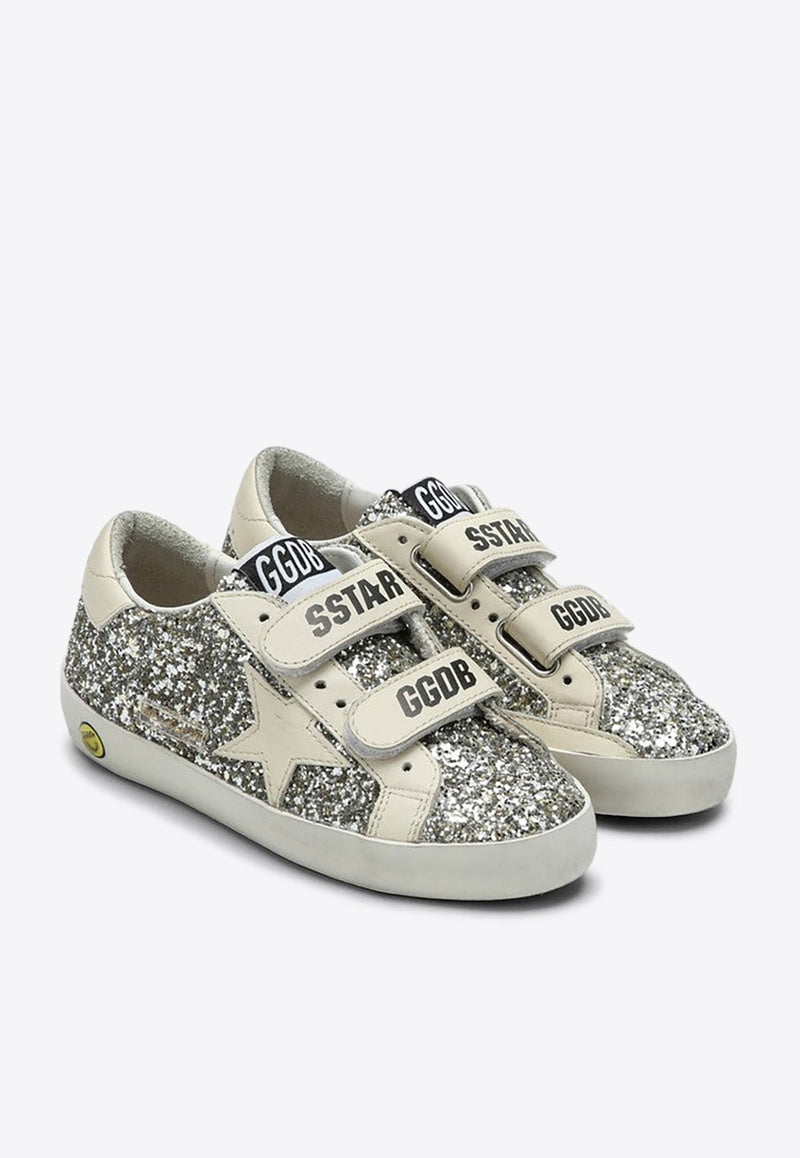 Girls Old School Glittered Sneakers