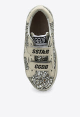 Girls Old School Glittered Sneakers