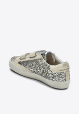 Girls Old School Glittered Sneakers