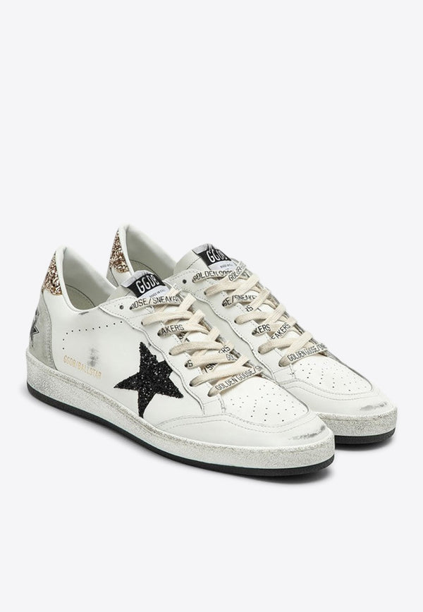 Ball Star Distressed Sneakers with Glittered Star and Heel