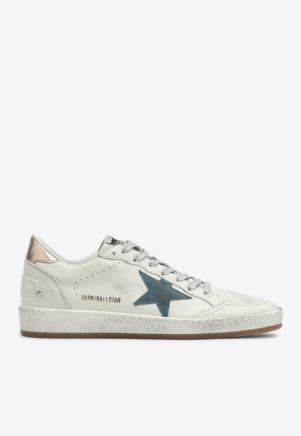 Ball Star Distressed Leather Sneakers