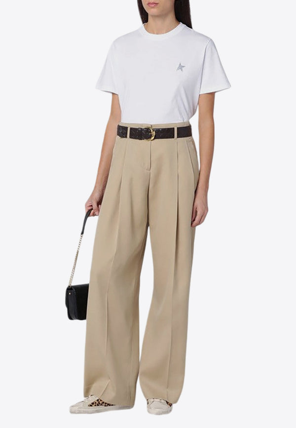 Wide-Leg Wool Tailored Pants