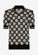 DG Logo Silk Jacquard Polo T-shirt