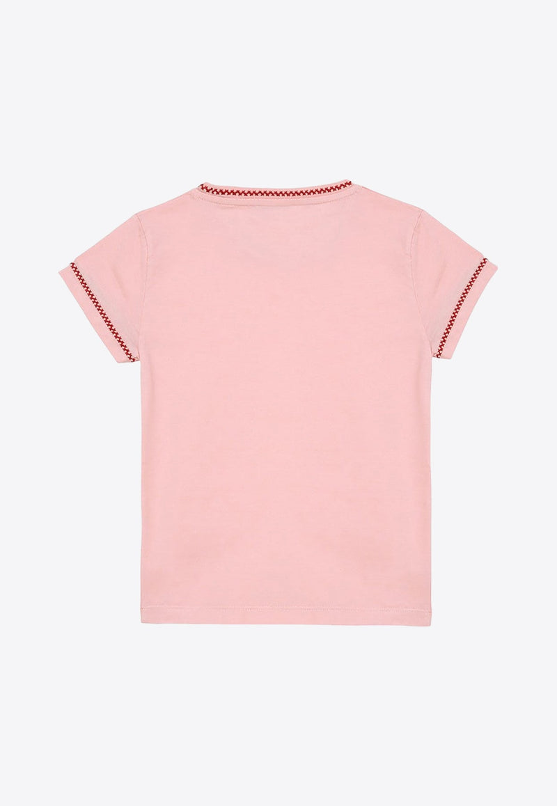 Girls Embroidered Crewneck T-shirt