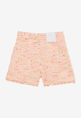 Girls 4G Logo Jacquard Tweed Shorts