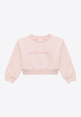 Girls Logo Print Cropped Sweatshirt