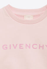 Girls Logo Print Cropped Sweatshirt