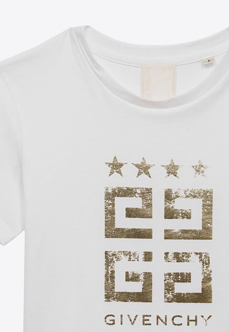 Girls Laminated 4G Stars Logo T-shirt